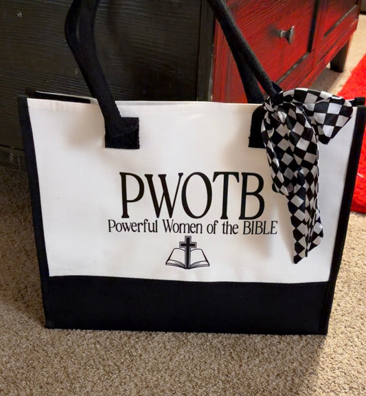 Exclusive Black & white PWOTB tote