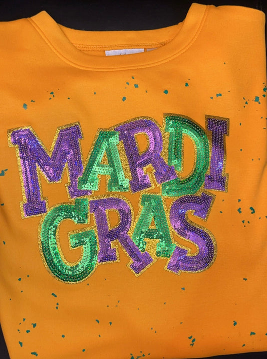 Mardi Gras Patch Sweatshirt.